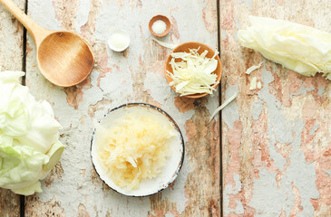 Sauer einlegen Weißkraut Sauerkraut