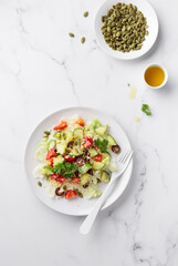 Vegetable Salad in a white plate