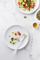 Vegetable Salad in a white plate