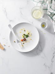 Vegetable Salad in a white plate