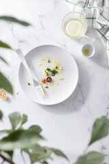 Vegetable Salad in a white plate