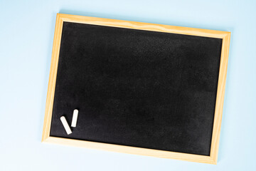 a blank black chalkboard