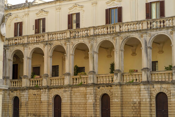 Fototapeta na wymiar Lecce, Apulia, Italy: historic buildings in the cathedral square