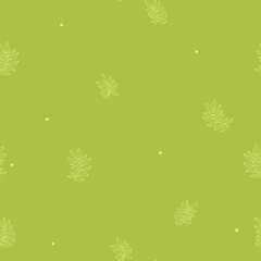 Green seamless vector pattern, eco pattern with leaves motives. Pattern for textile, linen, fashion, wallpaper, backgrounds, cover, package design. Eco concept template