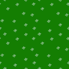 Seamless vector pattern floral white line on green background for Saint Patrick's day.Summer print, botanical doodle hand drawn. Designs for textiles,fabric,wrapping paper,packaging,scrapbooking.