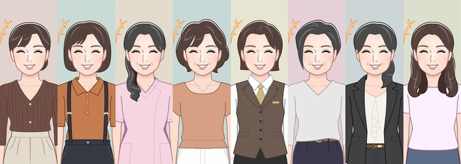 Obraz premium 生き生きとした女性たち