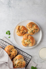 Homemade pastry - buns with parsley