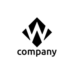 letter W square logo design