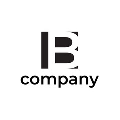 letter B square logo design