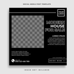 Real estate social media post or square web banner advertising template.