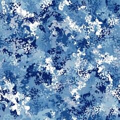 Abstract seamless pattern with sky blue colored chaotic squares background