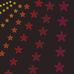 colorful stars on a black background