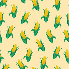 Fototapeta na wymiar Ear of corn. Seamless pattern. Vector illustration