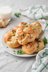 Homemade pastry - buns with parsley