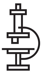 Microscope icon. Science lab tool in linear style
