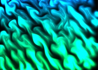 Green and blue fluid, gradient metal background