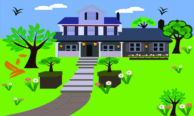 Landscape Building Vector Design