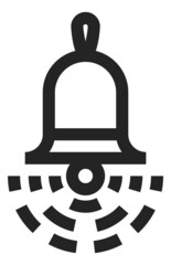 Bell ringing icon. School lesson start symbol