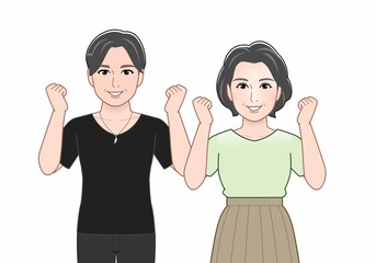 二人の年配の男女