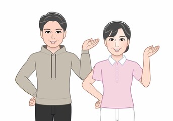 二人の年配の男女