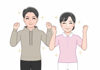 二人の年配の男女