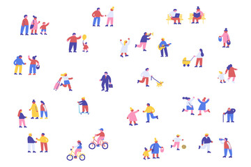 Fototapeta na wymiar Tiny People Crowd vector illustration