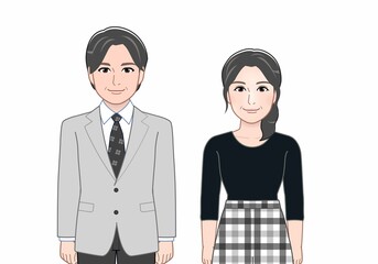 二人の年配の男女