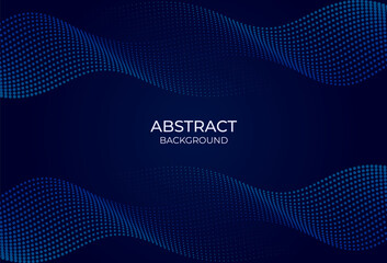 abstract background dark blue color waves dot. vector illustration