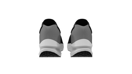 sneakers back view without shadow 3d render