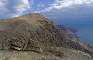Fototapeta na wymiar One of the tops of Cape Meganom. Crimea.