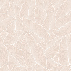 Seamless pattern with leaves in pastel color. Creative texture. Great for fabric, textile Vector Illustration