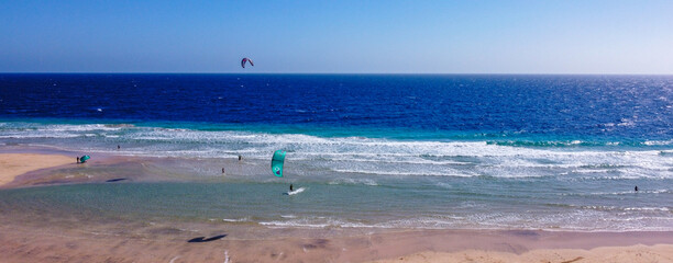 Sotavento strand in Fuerteventura, Canarische Eilanden, januari 2010
