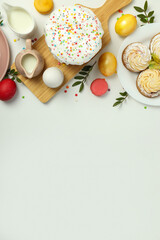 Concept of Easter food, space for text