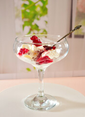 ice cream with strawberry