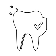 image of a healthy tooth on a white background, vector illustration