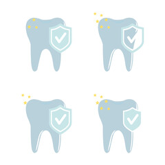 image of a healthy tooth on a white background, vector illustration