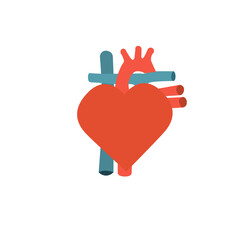 Obraz premium body organs icons, heart on a white background, vector illustration