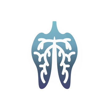 Icons of body organs, lungs on a white background, vector illustration