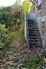 A staircase at an abandoned house. Le Perreux sur Marne, France.