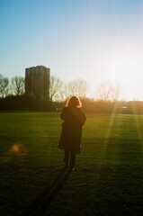 girl walking in the park