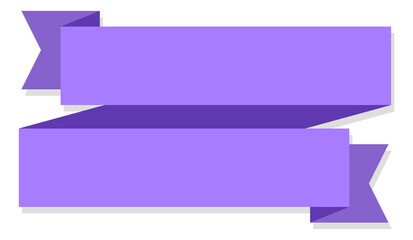 Fototapeta premium Blank ribbon banner. Purple flag stripe sticker