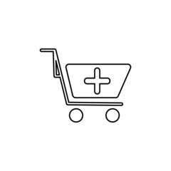 shopping cart icon with medicine, vector illustration