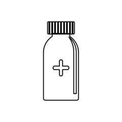 bottle of medicine, remedy, antibiotics, vector illustration
