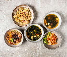 asian  food on the table,