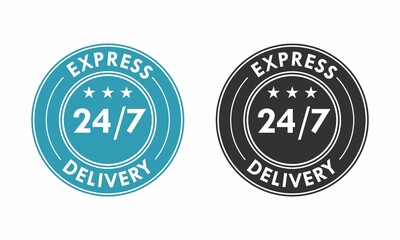 Fototapeta premium express delivery 247 logo template illustration