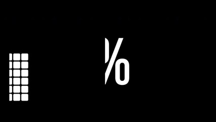 65 percent infographic diagram, sixty-five percentage square rectangle 4K animation. Flat design chart icon for finance and statistics.