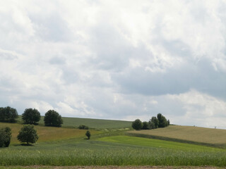 Hills and meadows of Kashubia Region, Poland. - obrazy, fototapety, plakaty