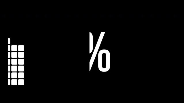 68 percent infographic diagram, sixty-eight percentage square rectangle 4K animation. Flat design chart icon for finance and statistics.