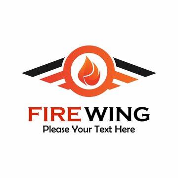 Fiery phoenix wings logo design on Craiyon