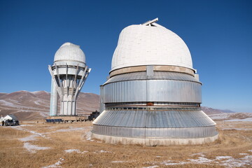 Almaty, Kazakhstan - 10.30.2020 : Tien Shan Astronomical Observatory. The building of the space and...